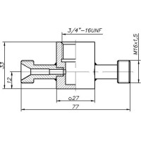 Проточная камера 3/4&quot; UNF со штуцерами М16x1.5
