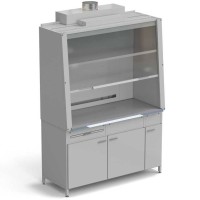 Шкаф вытяжной без подвода воды с ВЗБ светильником 1520х750х2160 мм, раб. поверхность - МОНОЛИТНЫЙ КЕРАМОГРАНИТ