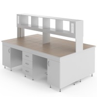 Физический островной стол со столешницей из керамогранитной плитки НВ-2400 ОК