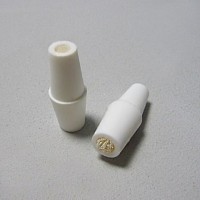 Пробка силиконовая №14,5 двухконусная с каналом и жгутом , белая, (BR-057), уп.100 шт