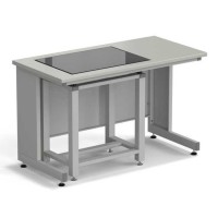 Стол весовой с приставкой ЭКРОС 1200х600х750 мм, весовой стол слева, раб. поверхность - ЛАМИНАТ СЕРЫЙ