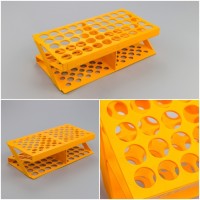 Штатив медицинский полимерный по ТУ 9464-017-29508133-2014, для пробирок ШПА-50, Z-образный на 50 гнезд, диам.18мм, ЖЕЛТЫЙ, п/п