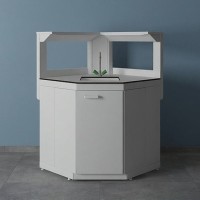 Стол мойка ЛК-900 СМС-Д угловой с полкой 950/650 (корпус полипропилен) LabHPL