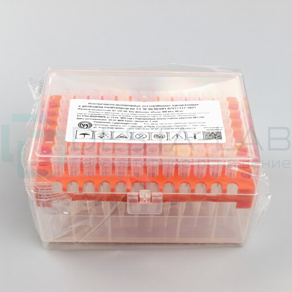 Наконечник полимерный нестерильный одноразовый к дозаторам пипеточным по ТУ 32 50 50-001-07511117-2021 без фильтра 300 мкл, уп. штатив 96 шт, У-У ППО