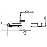 Проточная камера 3/4&quot; UNF со штуцерами М8x1