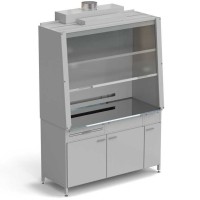 Шкаф вытяжной без подвода воды с ВЗБ светильником 1520х750х2160 мм, раб. поверхность - НЕРЖАВЕЮЩАЯ СТАЛЬ