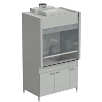 Шкаф вытяжной с мойкой из СП и смесителем с ВЗБ светильником 1200х900х2145 мм, раб. поверхность - LABGRADE