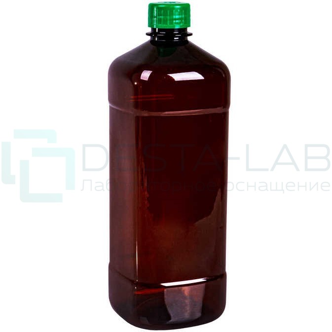 Бутылка квадратная 1000 мл коричневая с крышкой