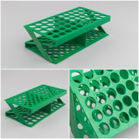 Штатив медицинский полимерный по ТУ 9464-017-29508133-2014, для пробирок ШПА-50, Z-образный на 50 гнезд, диам.18 мм, ЗЕЛЕНЫЙ, п/п