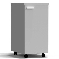 Тумба подкатная дверь правая 400х540х820 мм, высокая, серый металл - СТАЛЬ