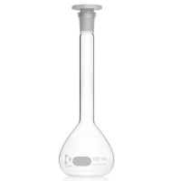 Колба мерная DURAN 100 мл, класс А, светлое стекло, NS14/23, с восьмиугольной пробкой (PE), с сертификатом партии