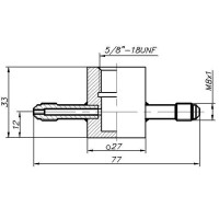 Проточная камера 5/8&quot; UNF со штуцерами М8x1
