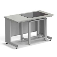 Стол весовой с приставкой ЭКРОС 1200х600х750 мм, весовой стол справа, раб. поверхность - ЛАМИНАТ СЕРЫЙ