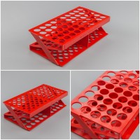 Штатив медицинский полимерный по ТУ 9464-017-29508133-2014, для пробирок ШПА-50, Z-образный на 50 гнезд, диам.18 мм, КРАСНЫЙ, п/п