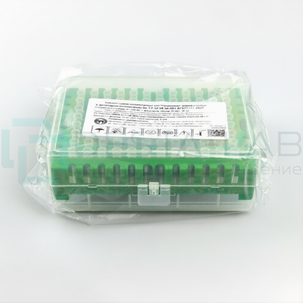 Наконечник полимерный нестерильный одноразовый к дозаторам пипеточным по ТУ 32 50 50-001-07511117-2021 с фильтром 0,2-10 мкл, уп. штатив 96 шт, У-У ППО