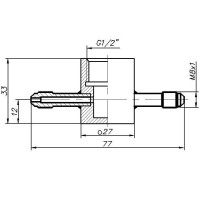 Проточная камера G1/2&quot; со штуцерами М8x1