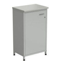 Шкаф-тумба серая 610х450х1060 мм, серый металл, раб. поверхность - ЛАМИНАТ СЕРЫЙ