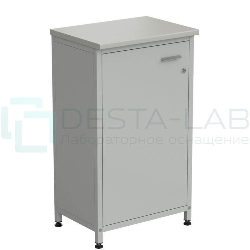 Шкаф-тумба серая 610х450х1060 мм, серый металл, раб. поверхность - ЛАМИНАТ СЕРЫЙ