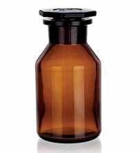Склянка 2 л БС Simax, тёмное стекло, круглая, широкая шлифованная горловина, стеклянная шлифованная пробка, 6 шт/уп, Simax
