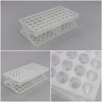 Штатив медицинский полимерный по ТУ 9464-017-29508133-2014, для пробирок ШПА-50, Z-образный на 50 гнезд, диам.18мм, ПРОЗРАЧНЫЙ, п/п