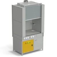 Шкаф вытяжной с коконом из стеклопластика с водой с электрикой 1200х820х2240 мм с отсеком для хранения кислот, раб. поверхность - LABGRADE