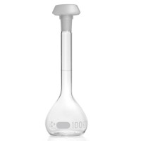 Колба мерная DURAN 100 мл, класс А, светлое стекло, NS14/23, с пробкой (PE), с сертификатом партии