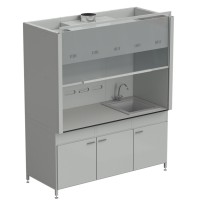 Шкаф вытяжной с мойкой из СП и смесителем с ВЗБ светильником 1800х900х2145 мм, раб. поверхность - LABGRADE