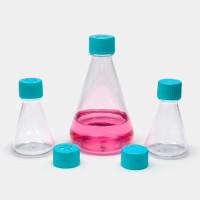 Колба Эрленмейера ISOLAB 1000 мл, для культивирования клеток, стерильная, с фильтр-крышкой, PETG