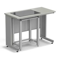 Стол весовой с приставкой ЭКРОС 1200х600х900 мм, весовой стол слева, раб. поверхность - ЛАМИНАТ СЕРЫЙ