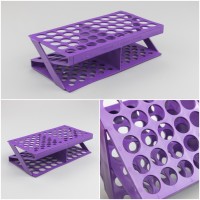 Штатив медицинский полимерный по ТУ 9464-017-29508133-2014, для пробирок ШПА-50, Z-образный на 50 гнезд, диам.18мм, ФИОЛЕТОВЫЙ, п/п