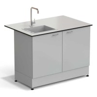 Стол-мойка ЭКРОС 1200х800х900 мм, чаша стеклопластик слева, раб. поверхность - LABGRADE