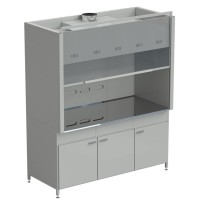 Шкаф вытяжной без подвода воды с ВЗБ светильником 1800х900х2145 мм, раб. поверхность - НЕРЖАВЕЮЩАЯ СТАЛЬ