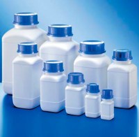 Бутыль Kautex широкогорлая 50 мл, HDPE, квадратная, Ø 28 мм, естественный цвет, без крышки