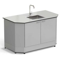 Стол-мойка торцевая ЭКРОС 1500х800х900 мм, чаша нержавеющая сталь, раб. поверхность - LABGRADE