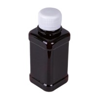 Бутылка квадратная 125 мл коричневая с крышкой с контрольным кольцом