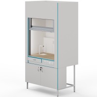 Вытяжной шкаф с сантехникой и столешницей из керамогранитной плитки Теолаб ШВ-1200 КГ-С-Комфорт