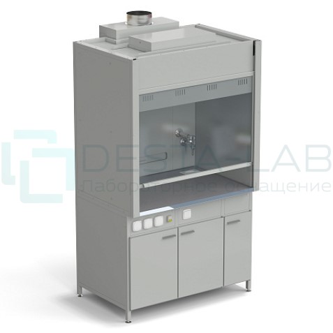 Шкаф вытяжной с подводом воды 1200х900х2145 мм, раб. поверхность - МОНОЛИТНЫЙ КЕРАМОГРАНИТ
