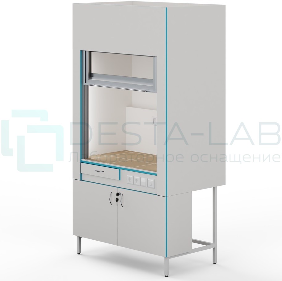 Вытяжной шкаф со столешницей из керамогранитной плитки Теолаб ШВ-1200 КГ-Комфорт