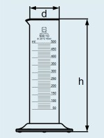 Цилиндр мерный DURAN Group 500 мл, низкий, шестигранное основание, стекло
