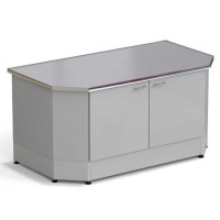 Стол-тумба торцевой ЭКРОС 1500х800х750 мм, раб. поверхность - МОНОЛИТНЫЙ КЕРАМОГРАНИТ с НС бортиком