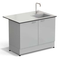 Стол-мойка ЭКРОС 1200х800х900 мм, чаша стеклопластик справа, раб. поверхность - LABGRADE