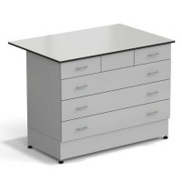 Стол-тумба ЭКРОС 1200х800х900 мм 2 ящика + 3 ящика, раб. поверхность - LABGRADE