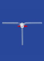 Кран трехходовой Lenz, 120°, NS14,5, диаметр отверстия 2,5 мм, PTFE