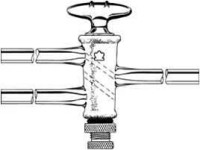 Кран химический, трёхходовой, прямой, с пробкой, диаметр 4 мм, стекло, DWK Life Sciences (Duran, Wheaton, Kimble)
