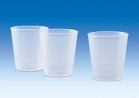 Стакан мерный VITLAB 30 мл, рельефная шкала, PP, 100 шт/упак