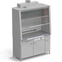 Шкаф вытяжной без подвода воды с электрикой 1520х750х2160 мм, раб. поверхность - МОНОЛИТНЫЙ КЕРАМОГРАНИТ