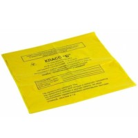 Пакет полиэтиленовый для сбора и утилизации медицинских отходов класса Б, желтый, 800*900 мм., с информацией, уп. 100 шт.