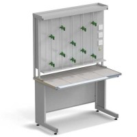 Стол титровальный ЭКРОС 1200х600х750/1735 мм, раб. поверхность - КЕРАМИКА с НС бортиком