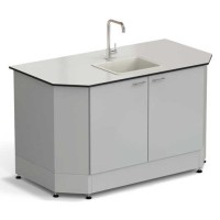 Стол-мойка торцевая ЭКРОС 1500х800х900 мм, чаша полипропилен, раб. поверхность - LABGRADE