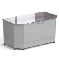 Стол-тумба торцевой ЭКРОС 1500х800х750 мм, раб. поверхность - НЕРЖАВЕЮЩАЯ СТАЛЬ